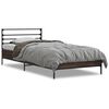 vidaXL Bed Frame Brown Oak Engineered wood, Metal Small Single Durable