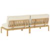 vidaXL Sofa Set with Cushion Plain 2 pcs Cream Solid Acacia Wood