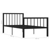vidaXL Bed Frame Black Metal Single Sturdy Bed Frame Rectangular