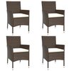 vidaXL Garden Bistro Set Brown Poly Rattan 5 Piece Set Durable