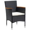 vidaXL Garden Dining Chair Set of 4 Black