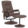 vidaXL Massage Recliner Brown Polyester Standard Swivel