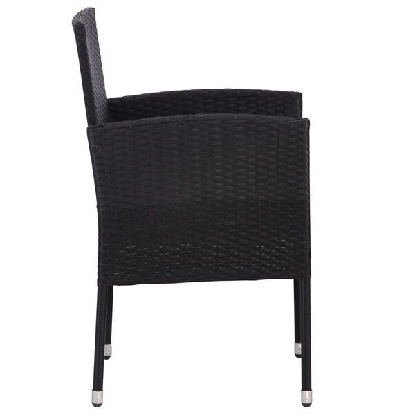 vidaXL Garden Chair Set of 2 Black, Cream White