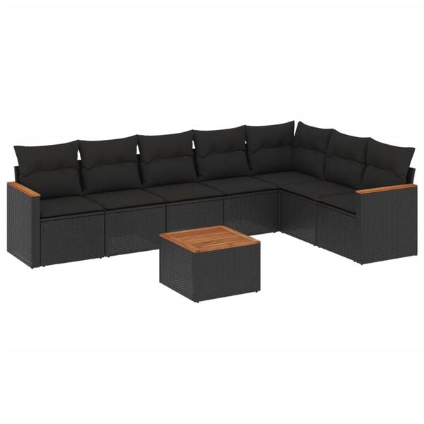 vidaXL Garden Sofa Set Black