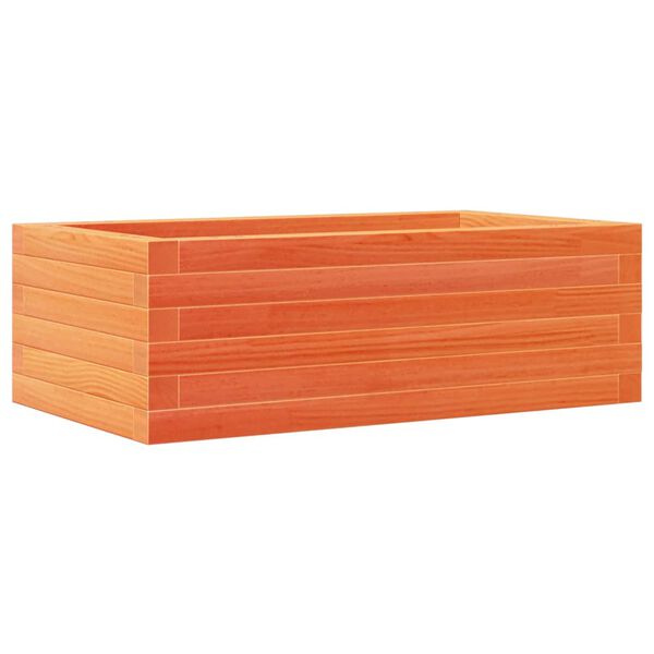 vidaXL Garden Planter Wax Brown Solid Pine Wood 27.6 x 15.7 x 9.1 in
