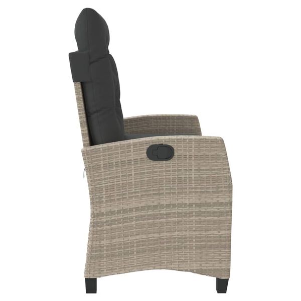 vidaXL Reclining Garden Bench Light grey, Dark grey