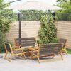vidaXL Garden Chairs with Table 5 pcs Gray Solid Acacia wood