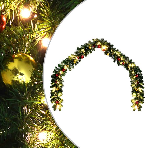 vidaXL Garland Green, Gold, Red PVC 65.6 Ft Artificial Christmas Garland