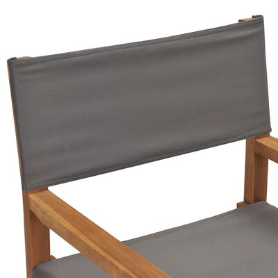 vidaXL Director's Chairs 2 pcs Solid Teak Wood Gray