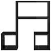 vidaXL Wall Shelf Set of 2 High gloss black Engineered wood Medium