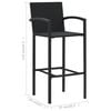 vidaXL 7 Piece Patio Bar Set with Armrest Poly Rattan Black