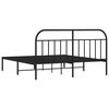 vidaXL Bed Frame Black Powder-Coated Steel Super King Bed Frame