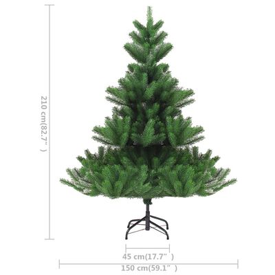vidaXL Nordmann Fir Artificial Pre-lit Christmas Tree Green 82.7"