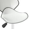 vidaXL Dining Chair White Faux leather, Chrome steel Medium Swivel