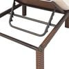 vidaXL Sunlounger Brown PE Rattan Standard Adjustable Armrests