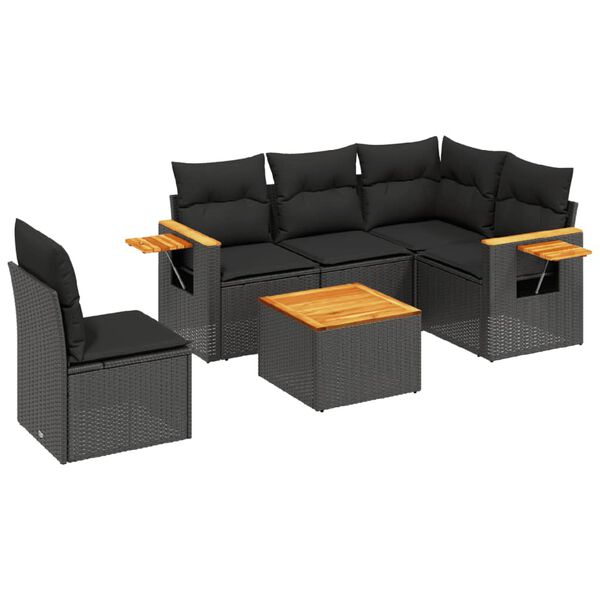 vidaXL Garden Sofa Set Black