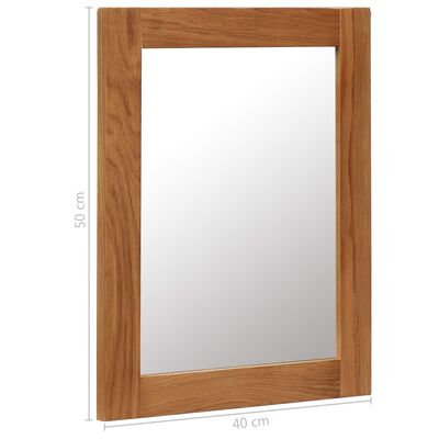 vidaXL Mirror 15.7"x19.7" Solid Oak Wood