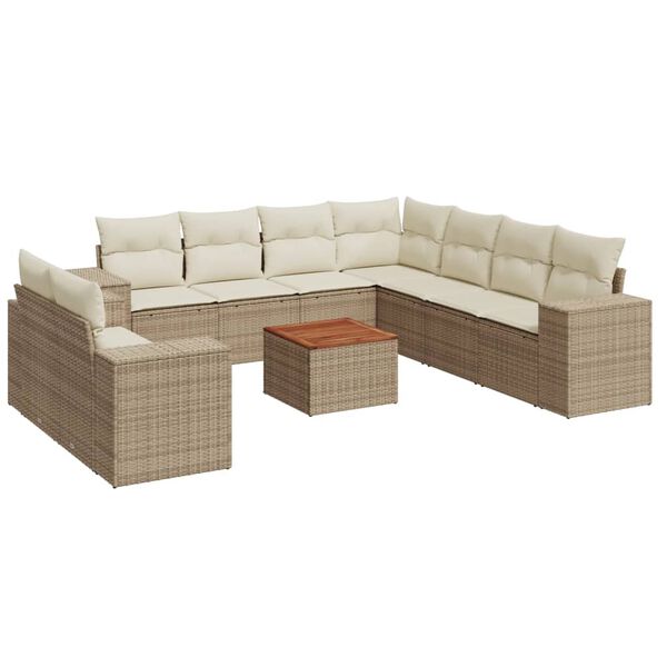 vidaXL Garden Sofa Set Beige, Cream white