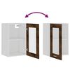 vidaXL Hanging Glass Cabinet Smoked Oak Engineered Wood Medium