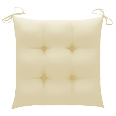 vidaXL Chair Cushions 2 pcs Cream White 19.7"x19.7"x2.8" Fabric