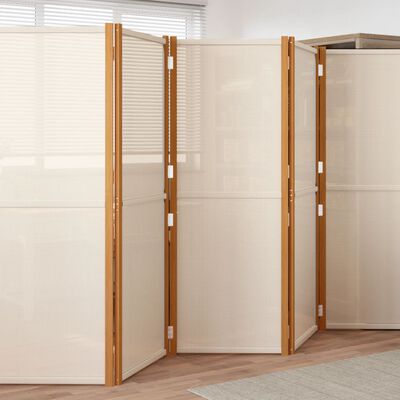 vidaXL 6-Panel Room Divider Cream White 165.4"x70.9"
