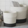 vidaXL Storage Basket White and Black 100% cotton Large Foldable