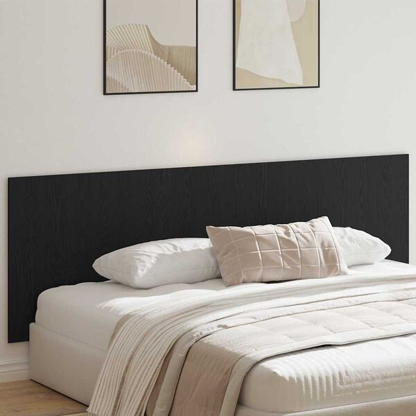 vidaXL Headboard Black Oak 94.49 x 0.59 x 31.50 in Engineered Wood