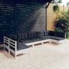 vidaXL Garden Lounge Set White, Anthracite Solid pinewood, polyester
