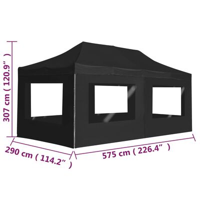 vidaXL Professional Folding Party Tent with Walls Aluminium 236.2"x118.1" Anthracite