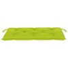 vidaXL Patio Bench Natural wood, bright green cushion Smooth teak hardwood
