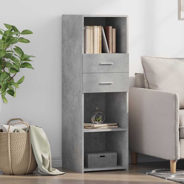 vidaXL Highboard Concrete Grey Engineered Wood Tall Modern