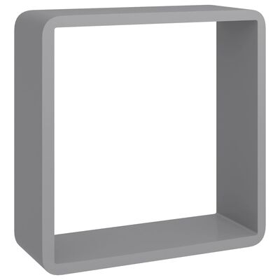 vidaXL Wall Cube Shelves 3 pcs Gray MDF