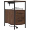 vidaXL Bedside Cabinet 2 pcs Brown Oak 11.81 x 18.90 x 24.02 in
