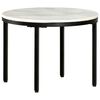 vidaXL Table White and Black Marble, Powder-Coated Steel Medium Durable