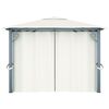 vidaXL Gazebo with Curtain 157.5"x118.1" Cream Aluminum