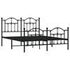 vidaXL Bed Frame Black Powder-Coated Steel King Bed Frame Rectangular