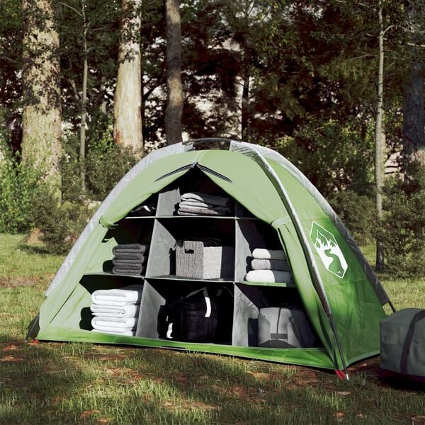 vidaXL Storage Tent 9 Compartments Green Waterproof