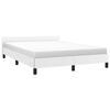 vidaXL Bed Frame With Headboard White Faux Leather Queen Bed Frame
