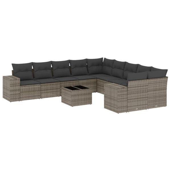 vidaXL Garden Sofa Set Grey, Dark grey