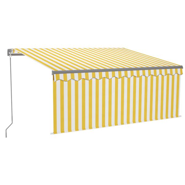 vidaXL Retractable Awning Yellow and White