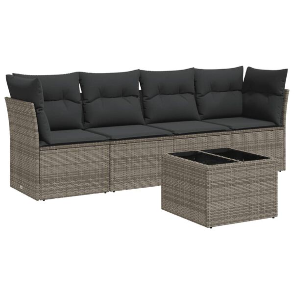 vidaXL Garden Sofa Set Grey, Dark Grey