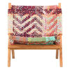vidaXL Chair Multicolours Chindi fabric, solid acacia wood Standard
