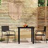 vidaXL Garden Dining Set Black Powder-coated steel, PE rattan, glass