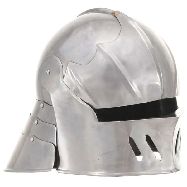 vidaXL Medieval Knight Helmet Antique Replica LARP Silver Steel