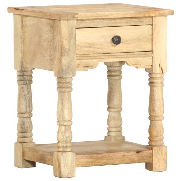 vidaXL Bedside Cabinet 15.7"x13.8"x19.7" Solid Mango Wood