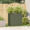 vidaXL Planter Olive Green Cold-Rolled Steel Large Durable Rectangular