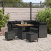 vidaXL Garden Sofa Set 8 pcs Black Poly rattan and powder-coated steel