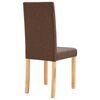 vidaXL Dining Chair Set of 4 Brown Fabric and Solid Rubber Wood Medium