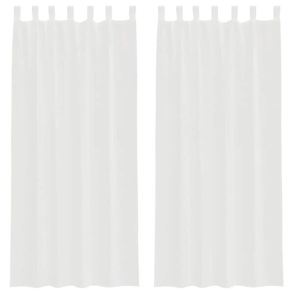 vidaXL Voile Curtains with Loops 2 pcs White 55.1x96.5"