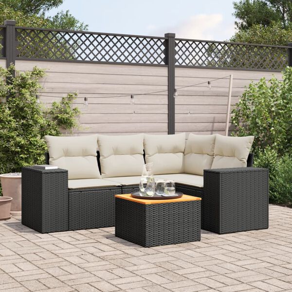 vidaXL Garden Sofa Set Black